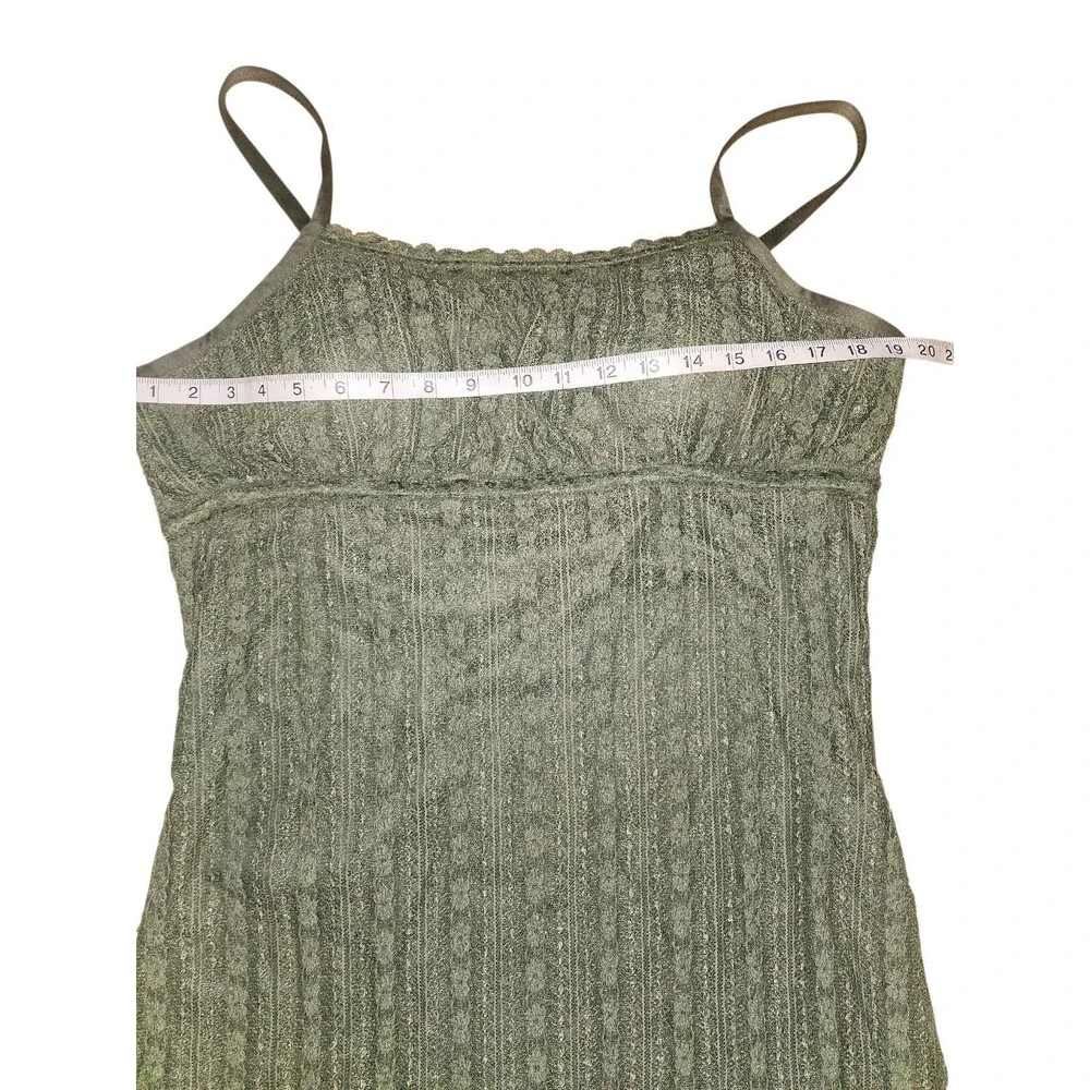 No Boundaries Lace Babydoll Maxi Dress Womens XL Green Coquette Hanky Hem Fairy